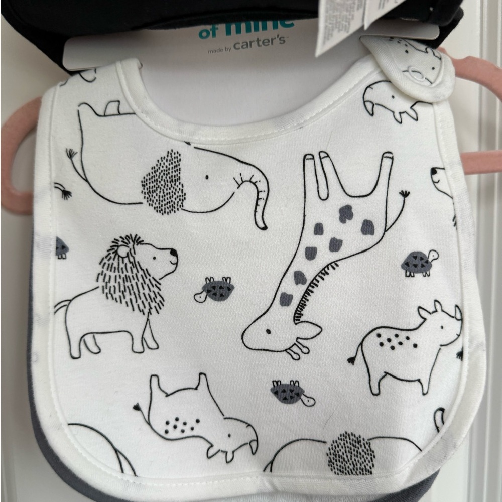 Carter's Black and Gray Bibs Soft Absorbent Accessories - Picture 2 of 4